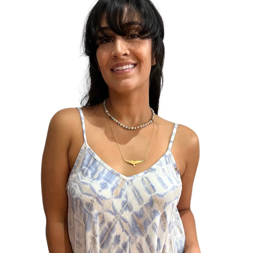 Simple Beaded 6mm Stone Necklace: Jasper
