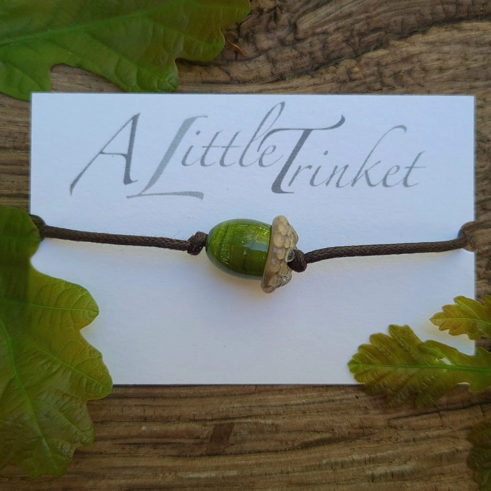 Simple Bracelet - Acorn style on a cotton cord