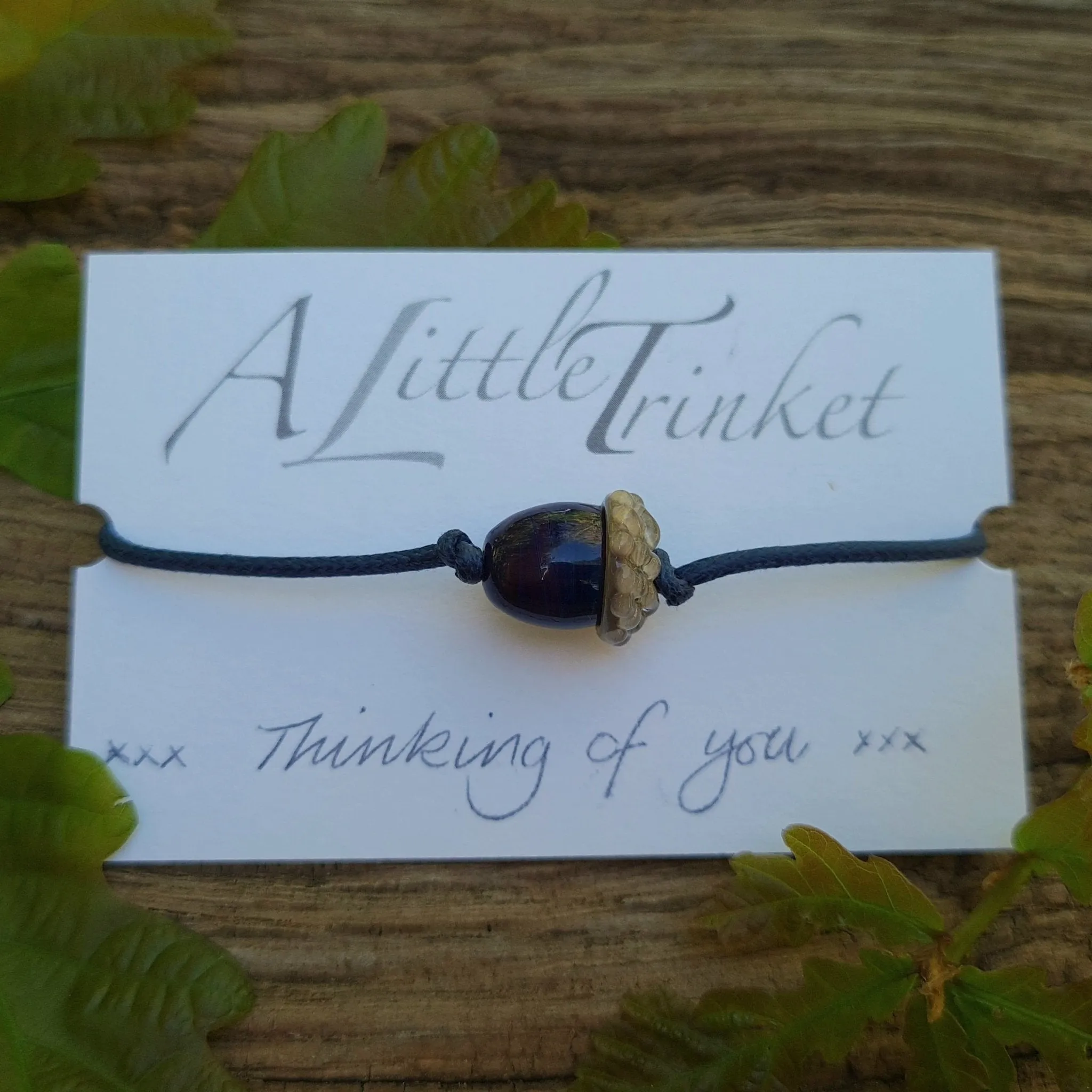 Simple Bracelet - Acorn style on a cotton cord