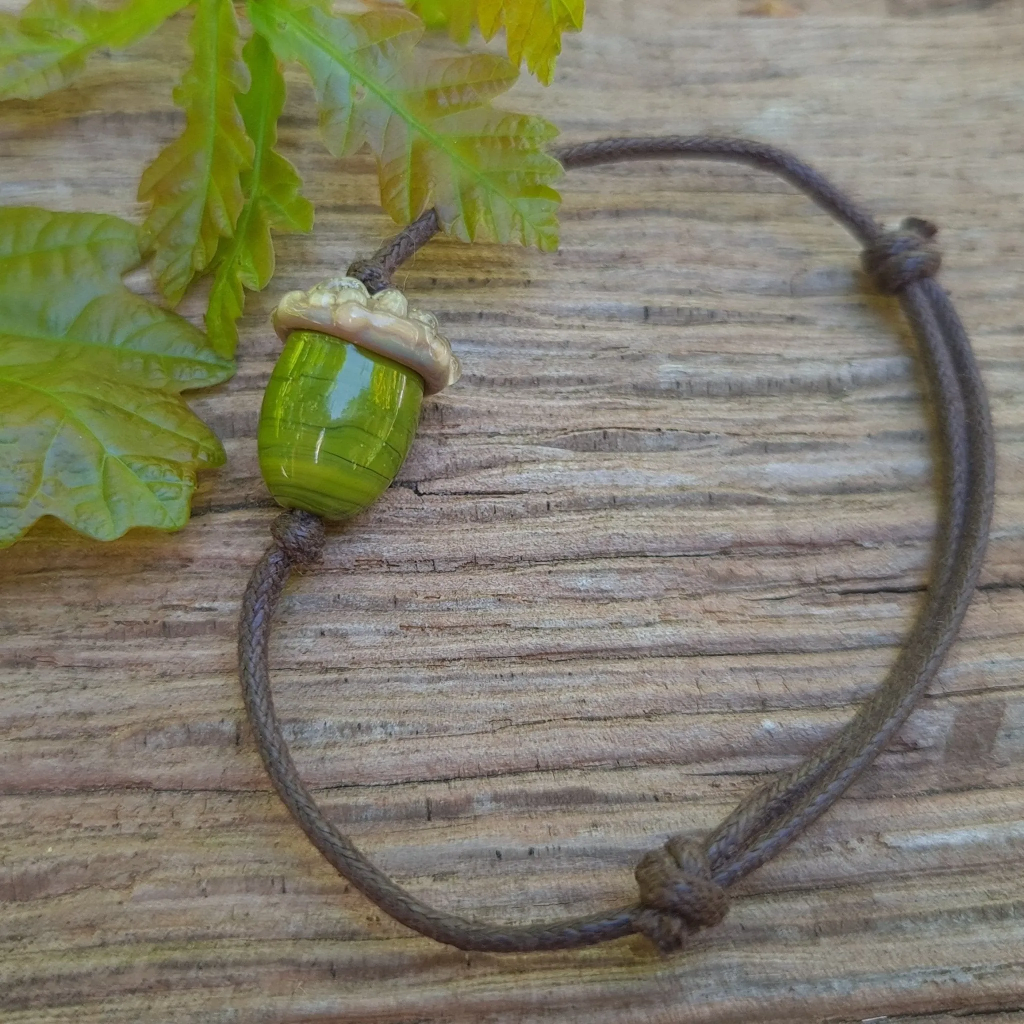 Simple Bracelet - Acorn style on a cotton cord