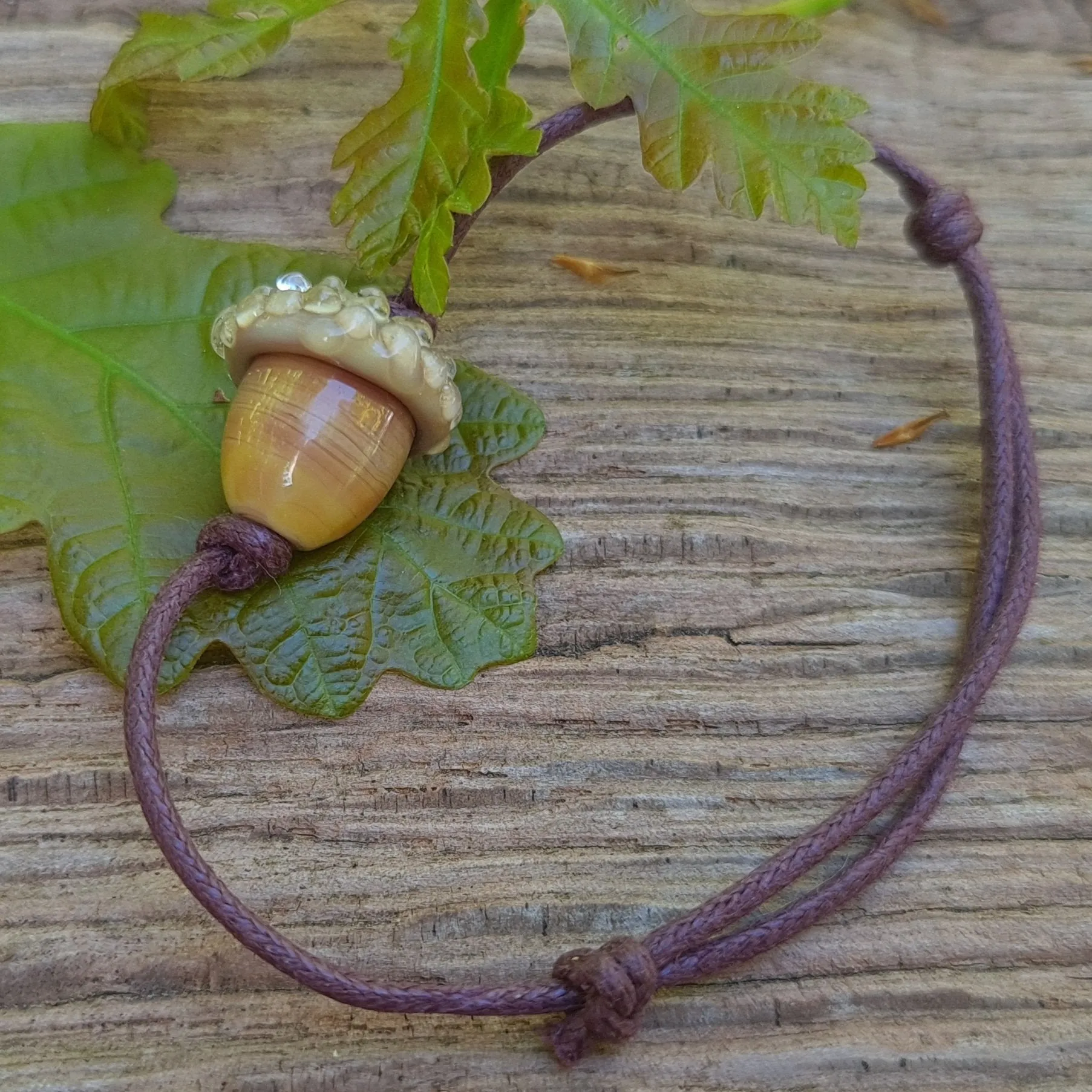 Simple Bracelet - Acorn style on a cotton cord