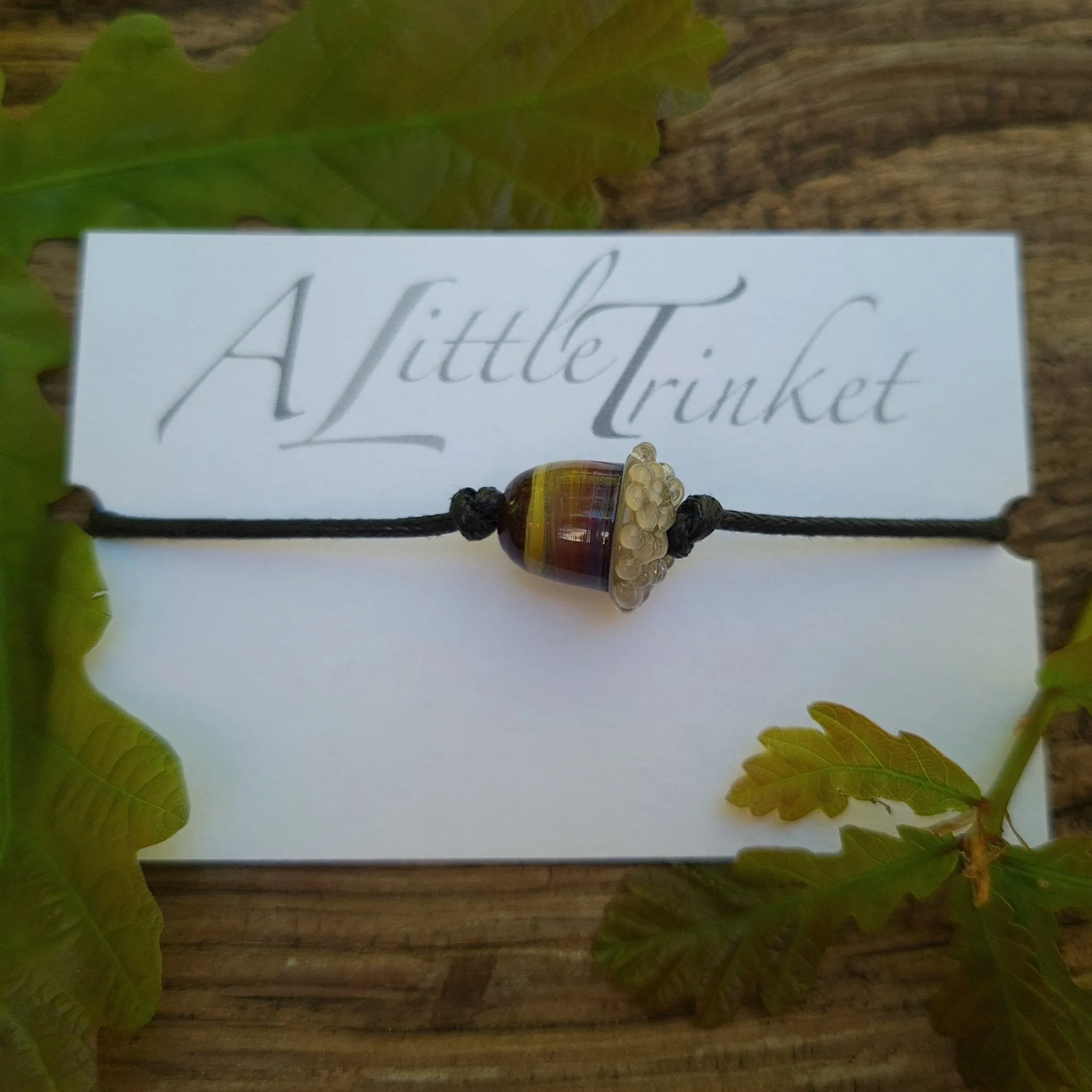 Simple Bracelet - Acorn style on a cotton cord