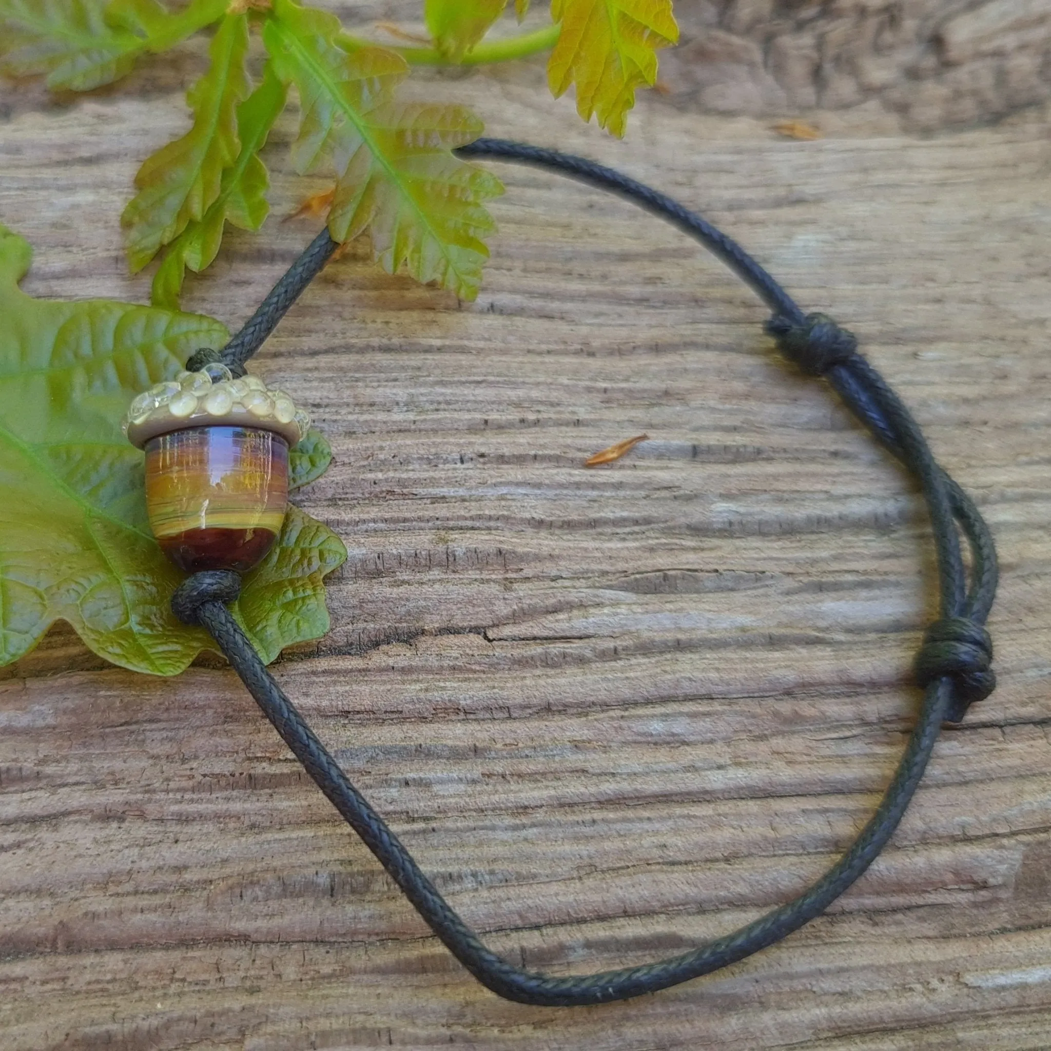 Simple Bracelet - Acorn style on a cotton cord