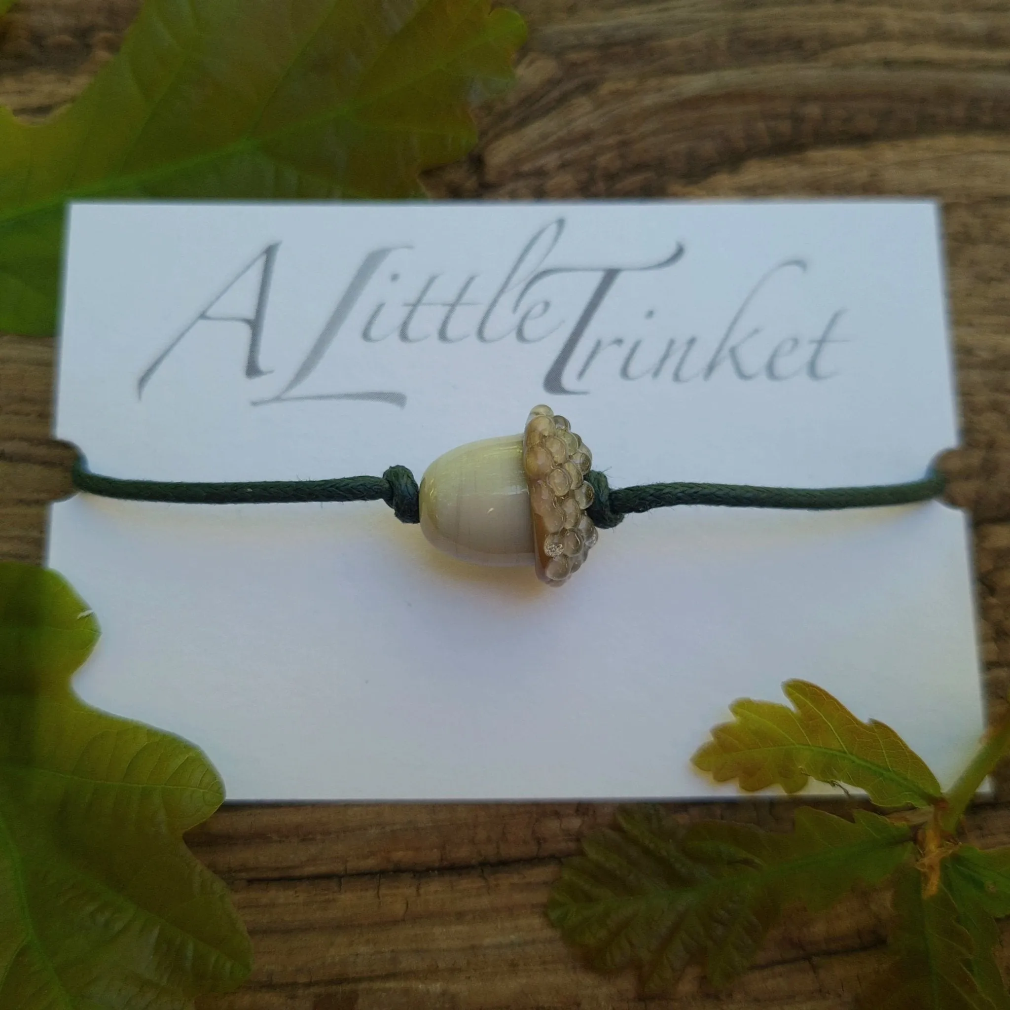 Simple Bracelet - Acorn style on a cotton cord