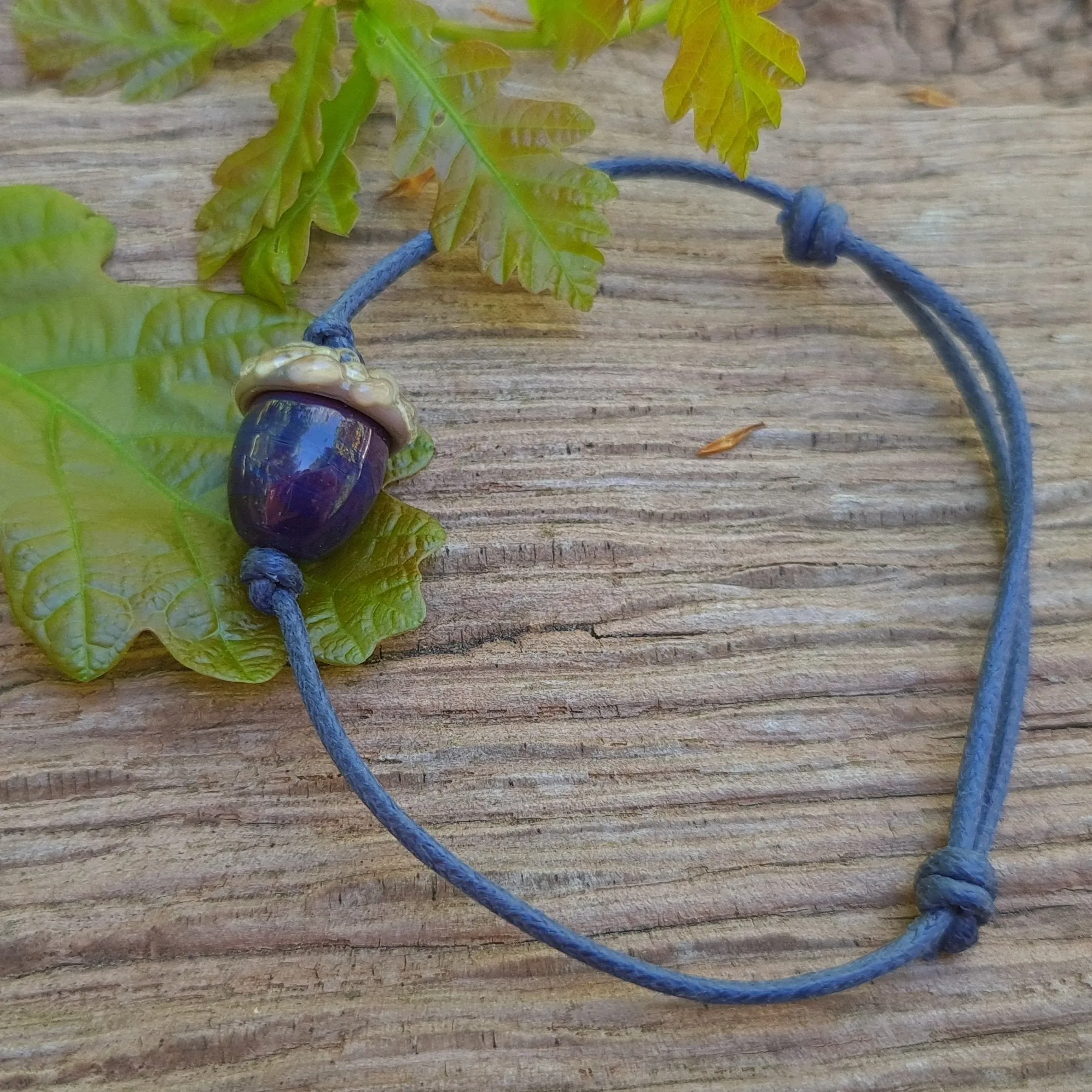 Simple Bracelet - Acorn style on a cotton cord