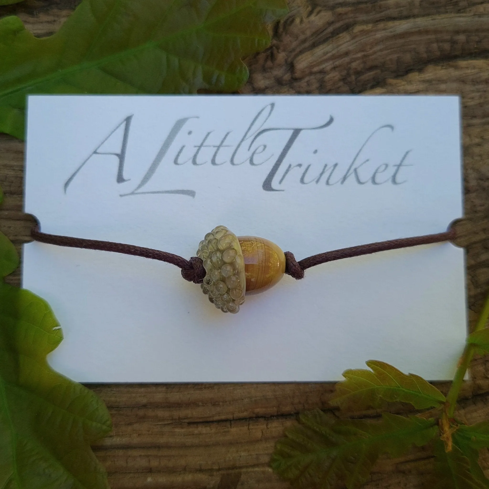 Simple Bracelet - Acorn style on a cotton cord