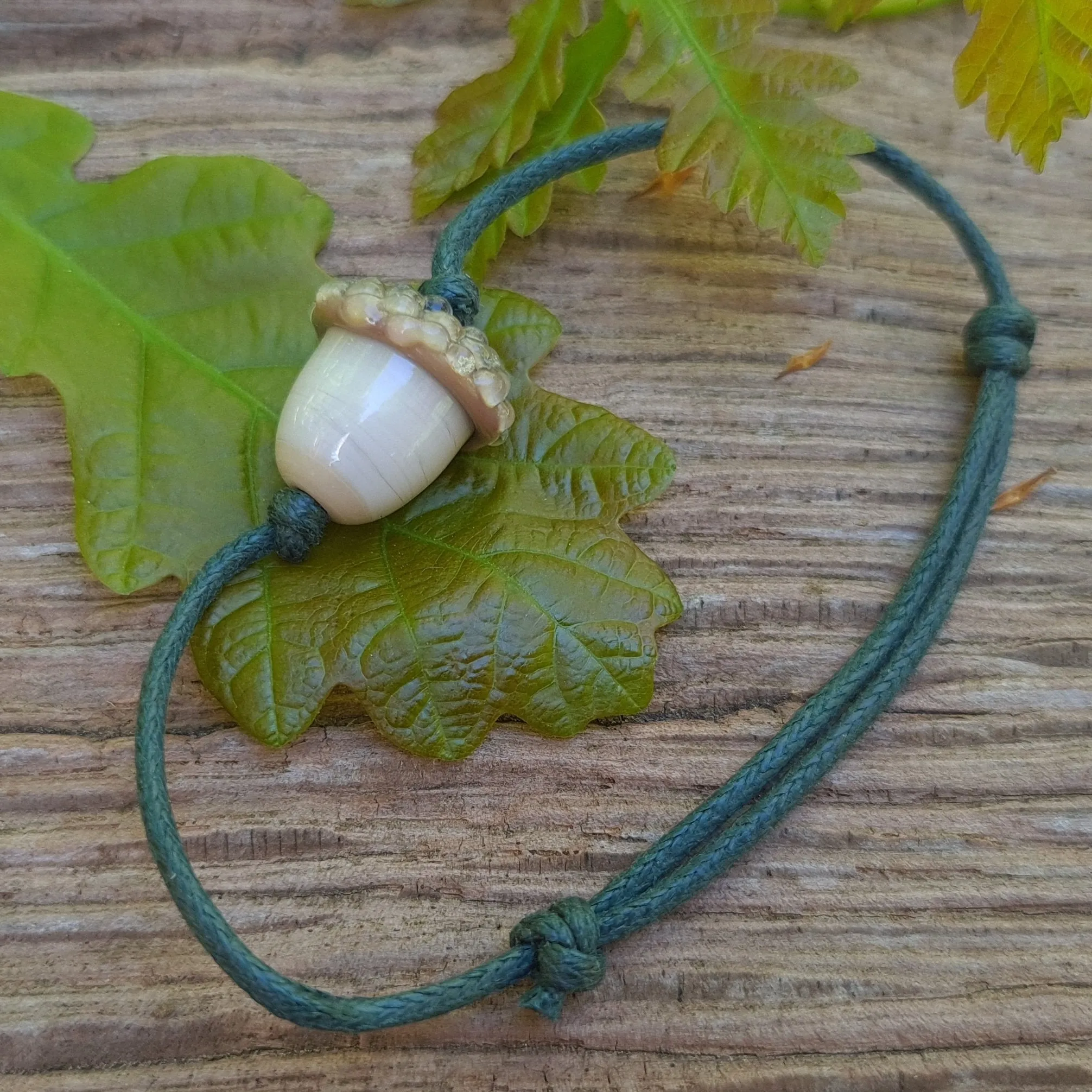 Simple Bracelet - Acorn style on a cotton cord