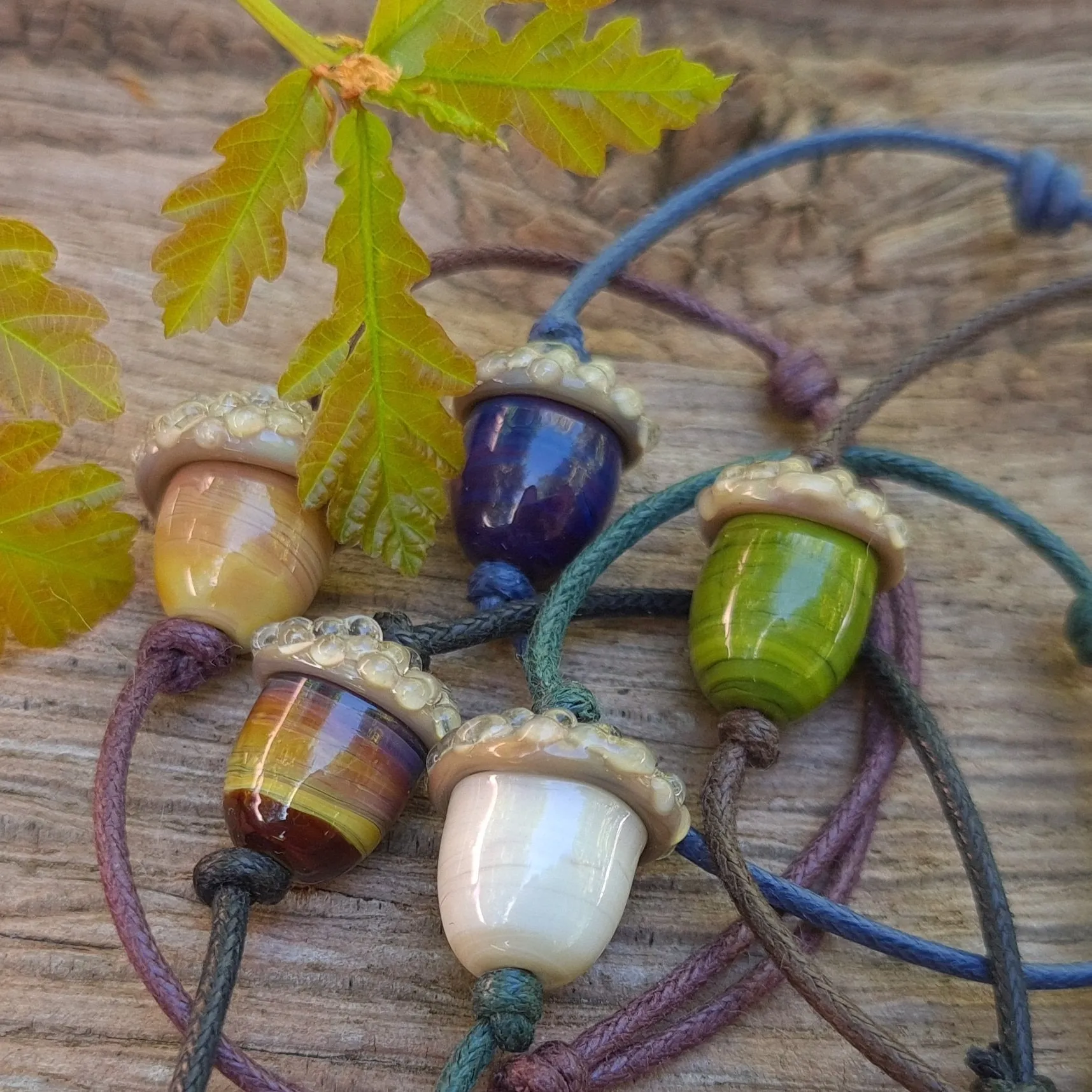 Simple Bracelet - Acorn style on a cotton cord