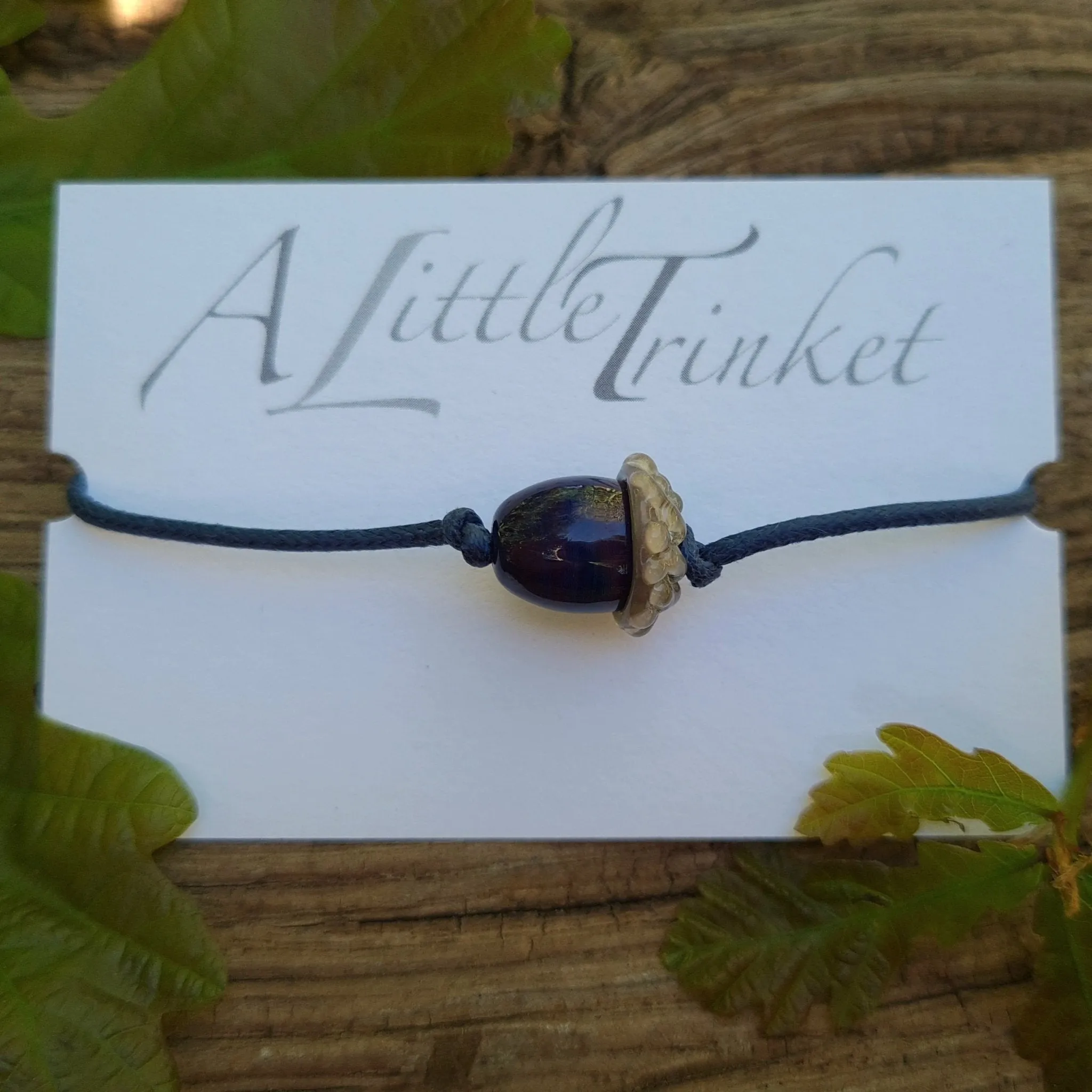 Simple Bracelet - Acorn style on a cotton cord