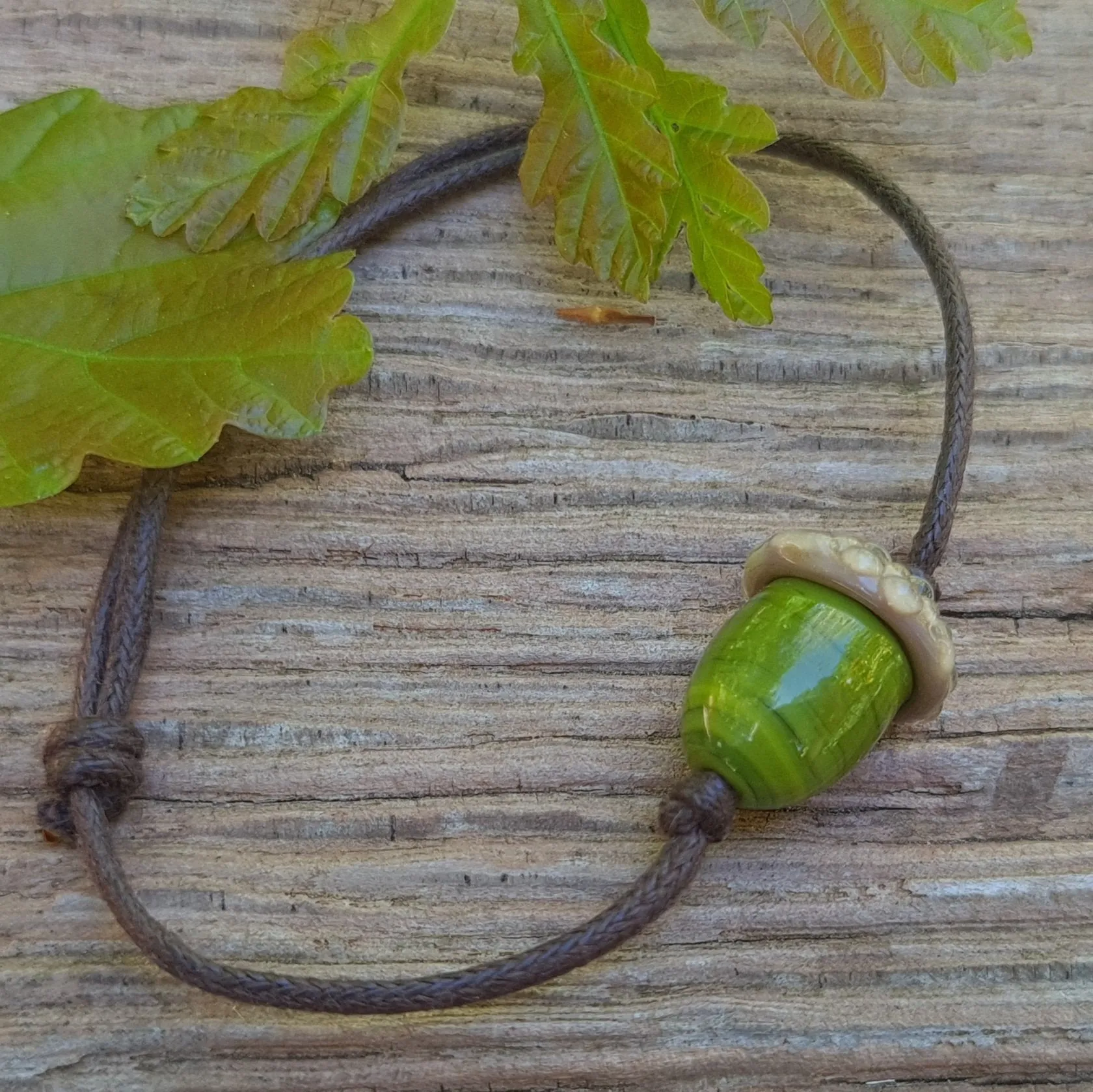 Simple Bracelet - Acorn style on a cotton cord