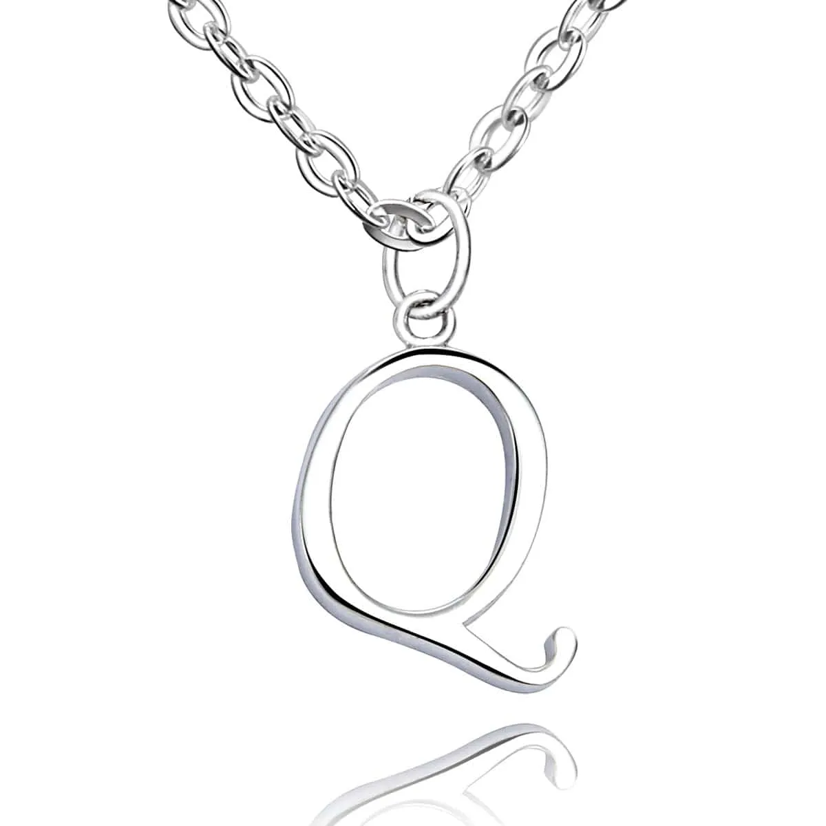 Simple Initial Necklaces Sterling Silver, 16"-18"