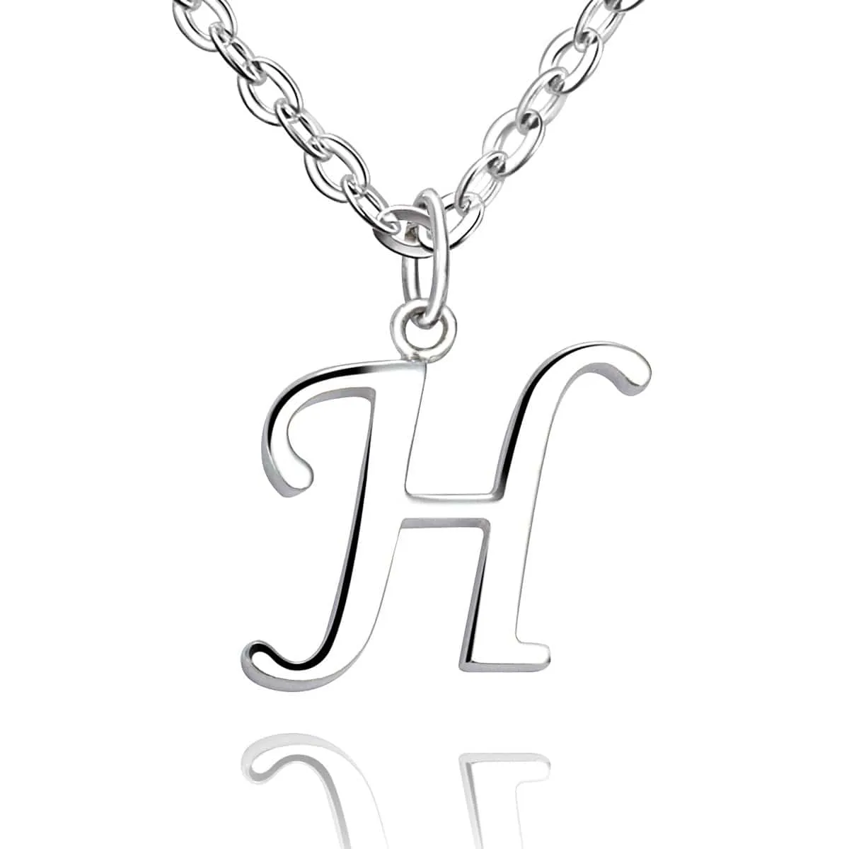 Simple Initial Necklaces Sterling Silver, 16"-18"