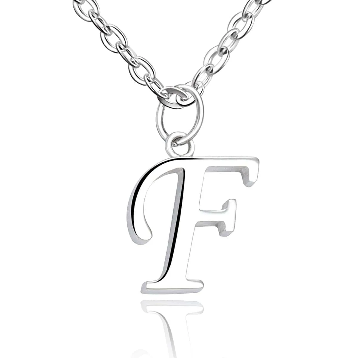 Simple Initial Necklaces Sterling Silver, 16"-18"