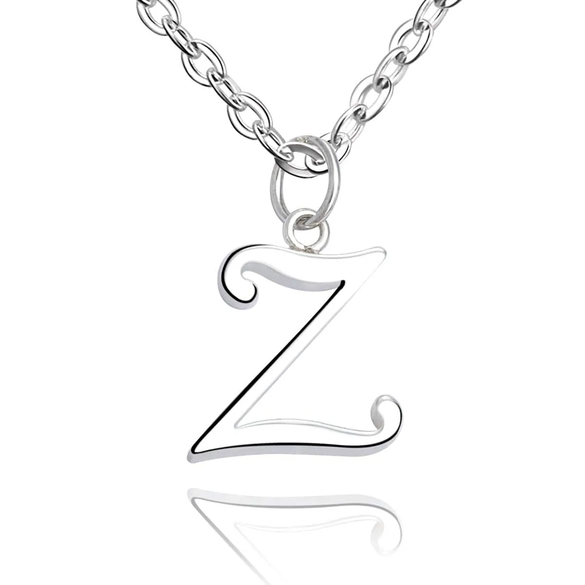 Simple Initial Necklaces Sterling Silver, 16"-18"
