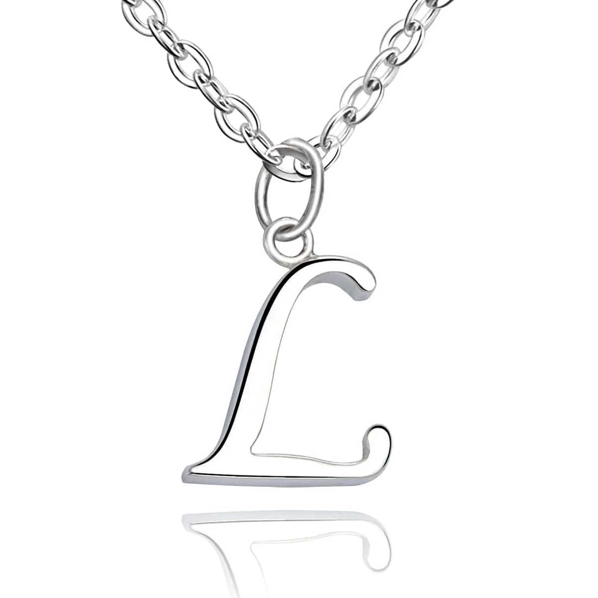 Simple Initial Necklaces Sterling Silver, 16"-18"