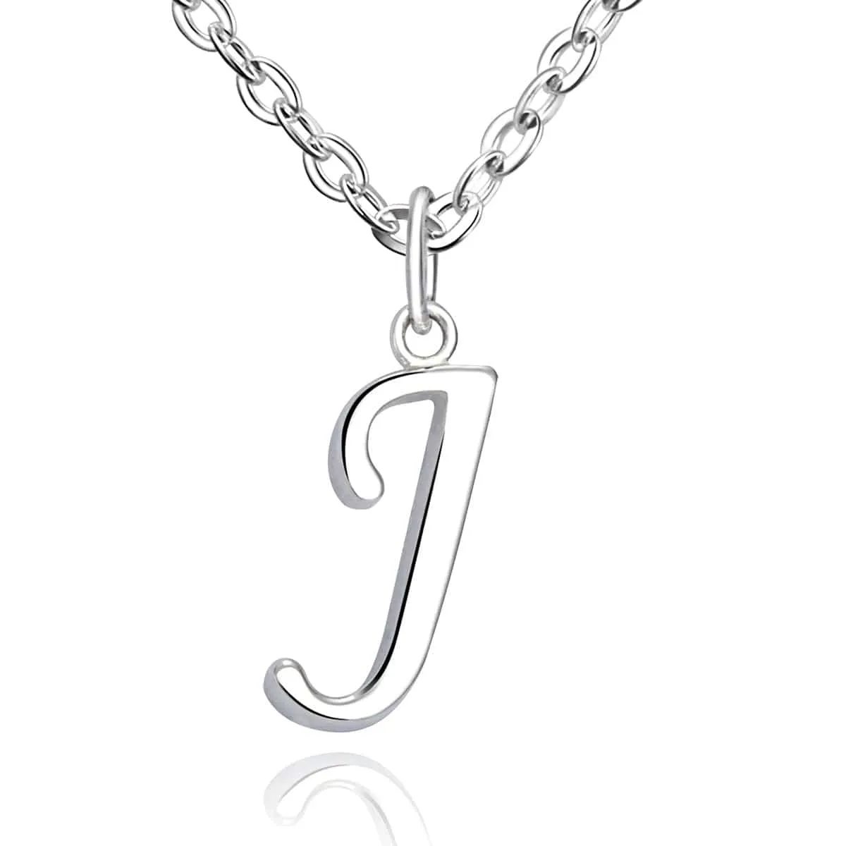Simple Initial Necklaces Sterling Silver, 16"-18"