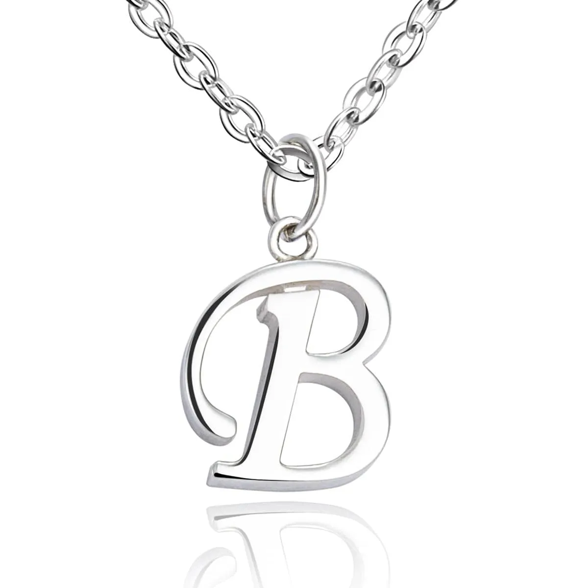 Simple Initial Necklaces Sterling Silver, 16"-18"