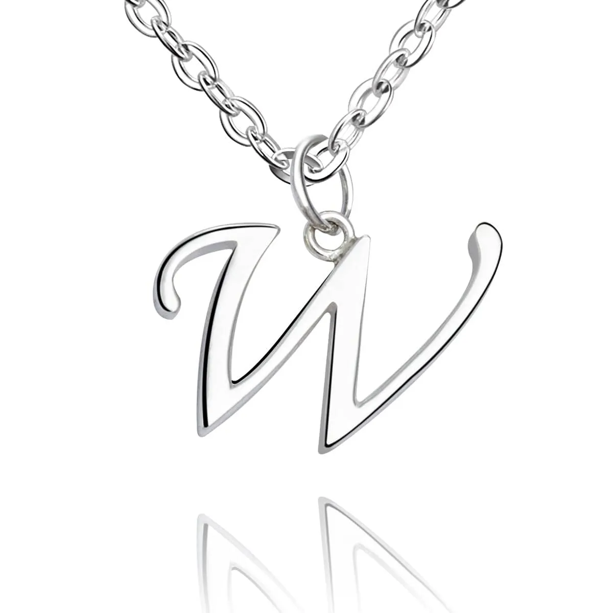 Simple Initial Necklaces Sterling Silver, 16"-18"