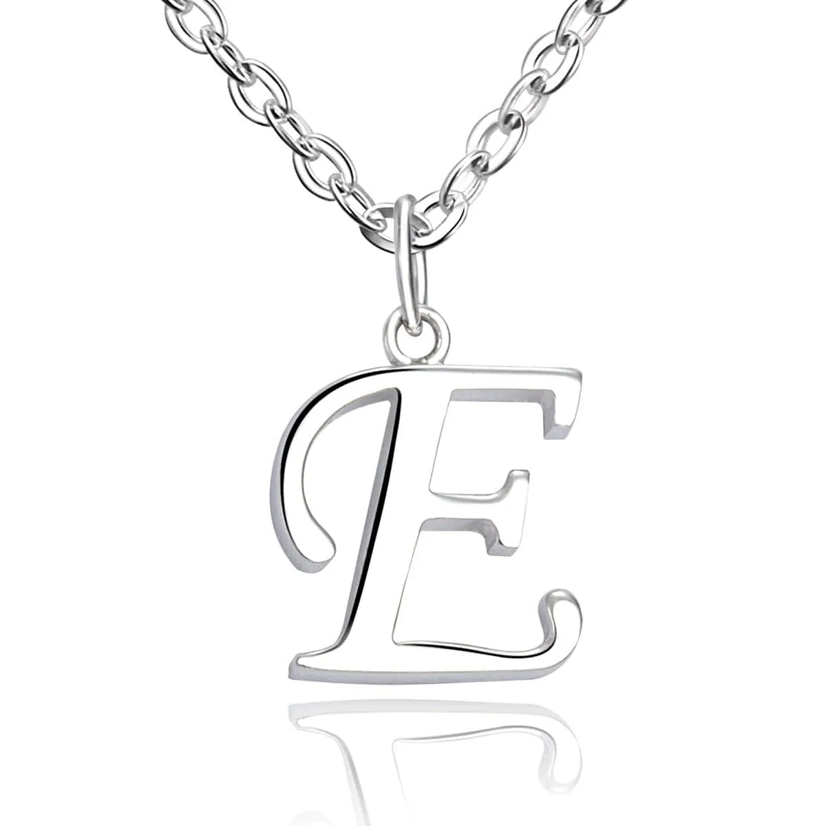 Simple Initial Necklaces Sterling Silver, 16"-18"