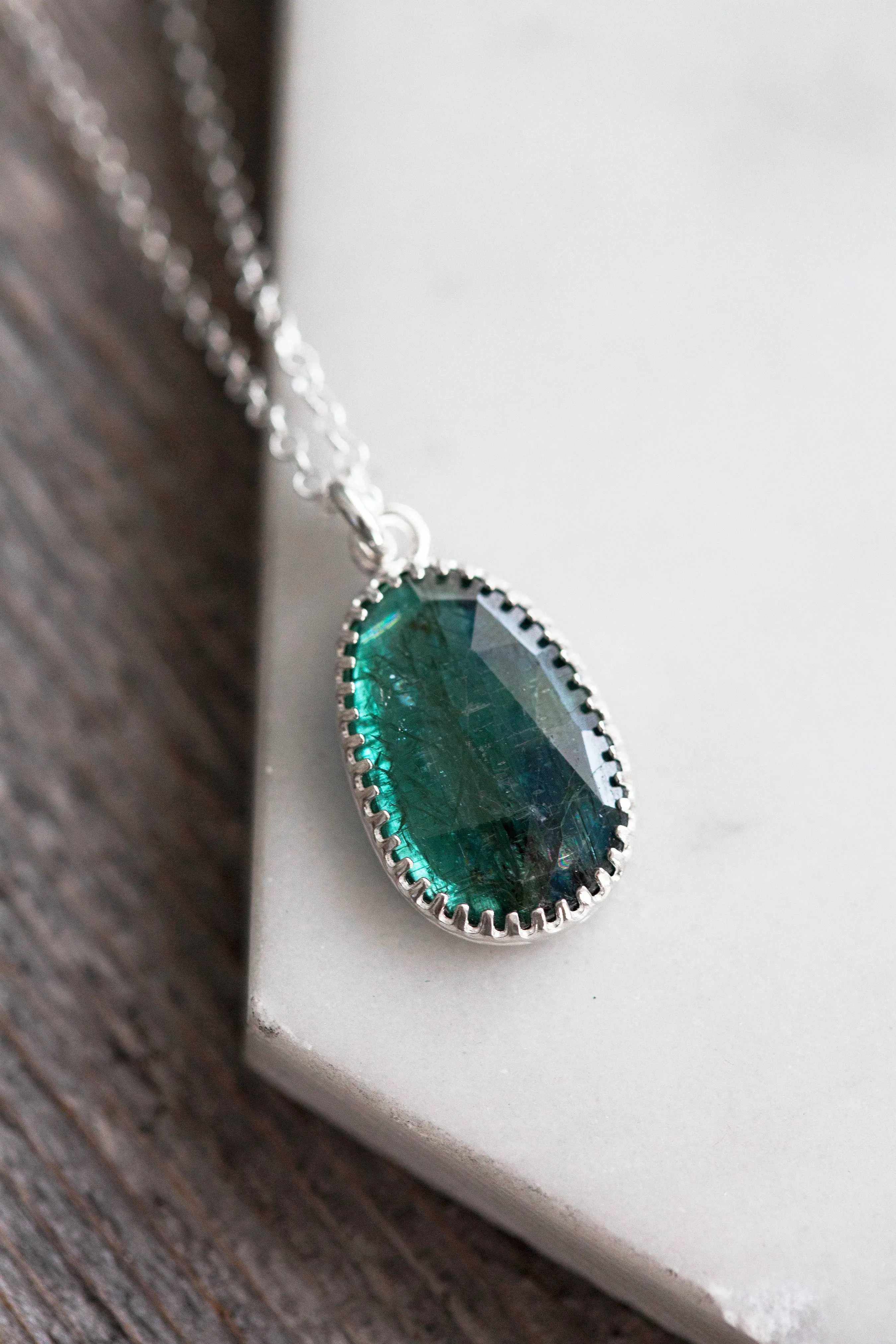 Simple Kyanite Drop Necklace | #8