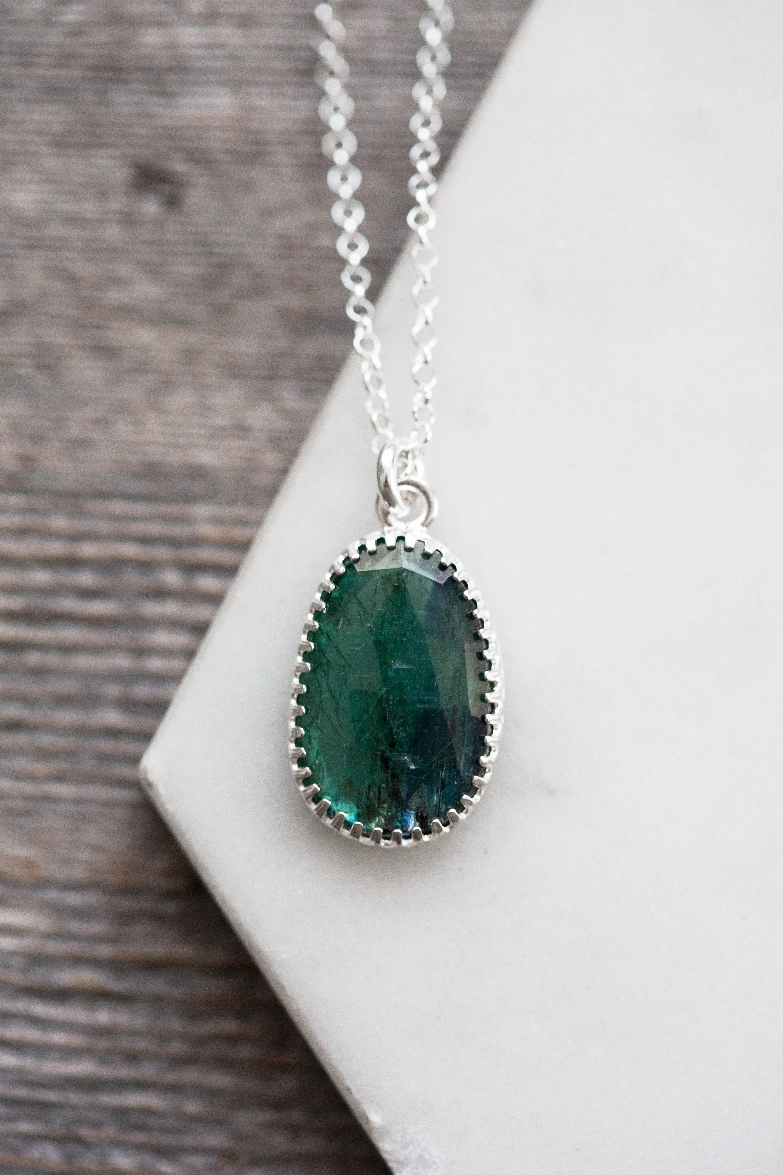 Simple Kyanite Drop Necklace | #8