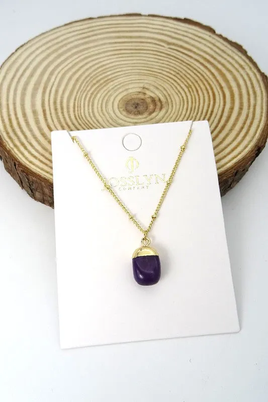 Simple Natural Petite Stone Necklace