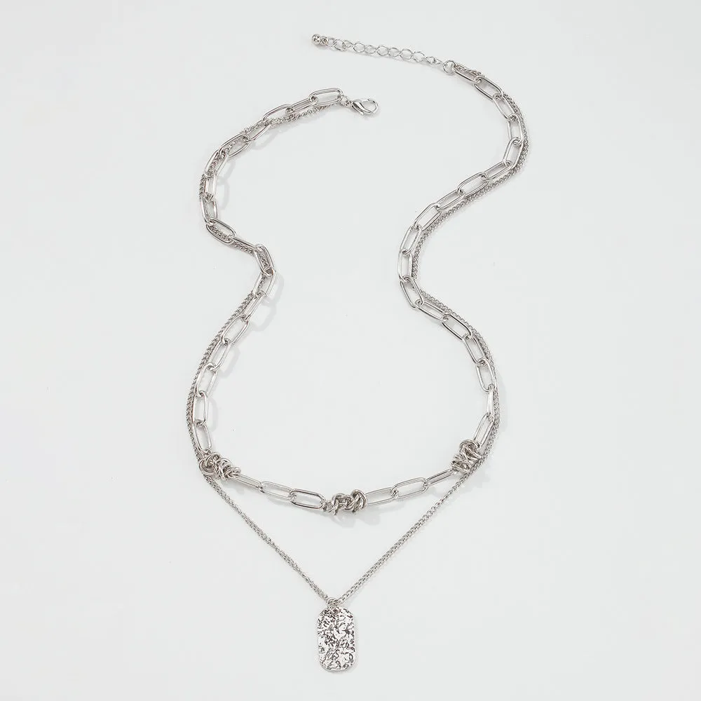 Simple New Necklace Women's Geometric Square Brand Retro Creative Clavicle Chain