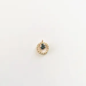 Simple Open Halo Necklace featuring Aqua Rose Patina