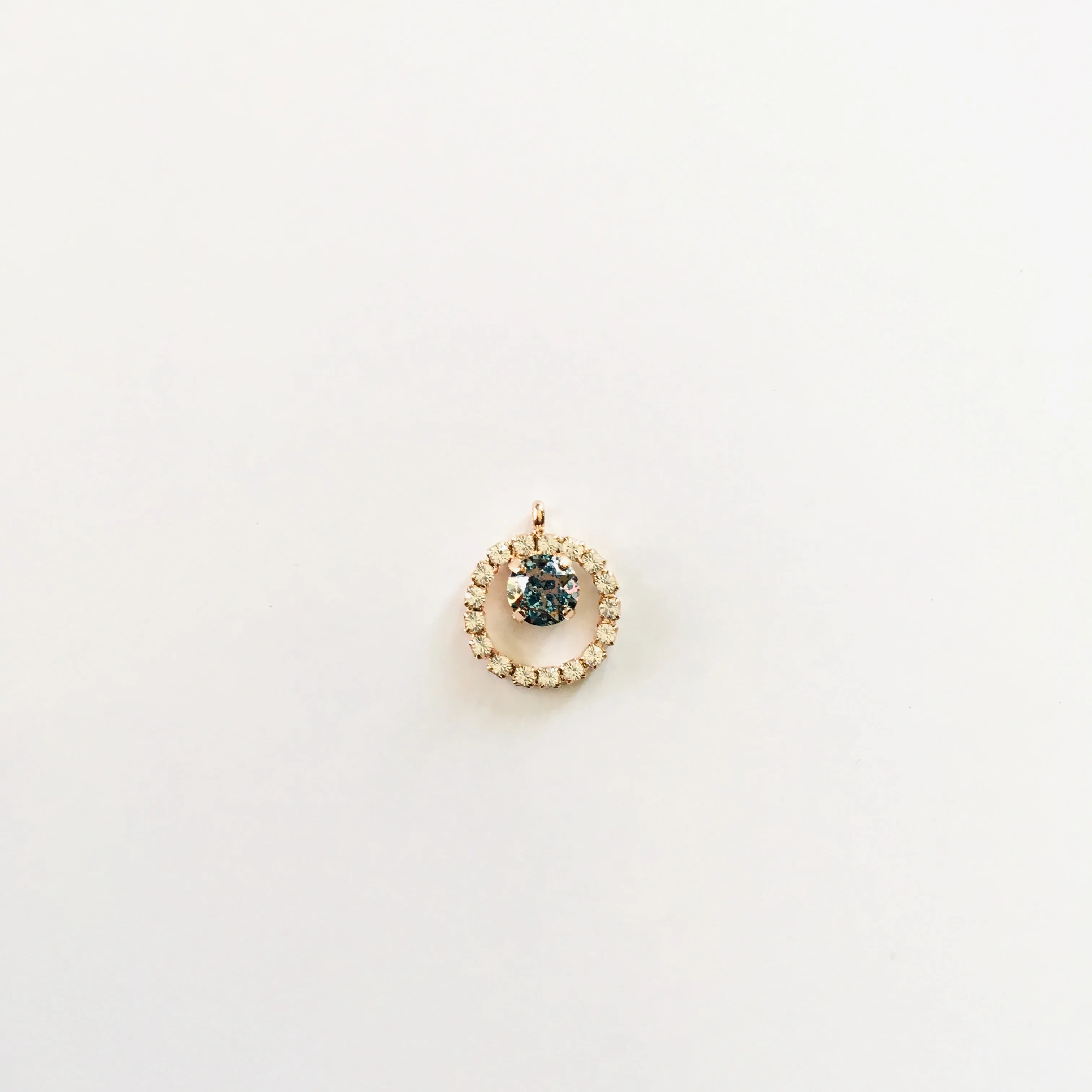 Simple Open Halo Necklace featuring Aqua Rose Patina