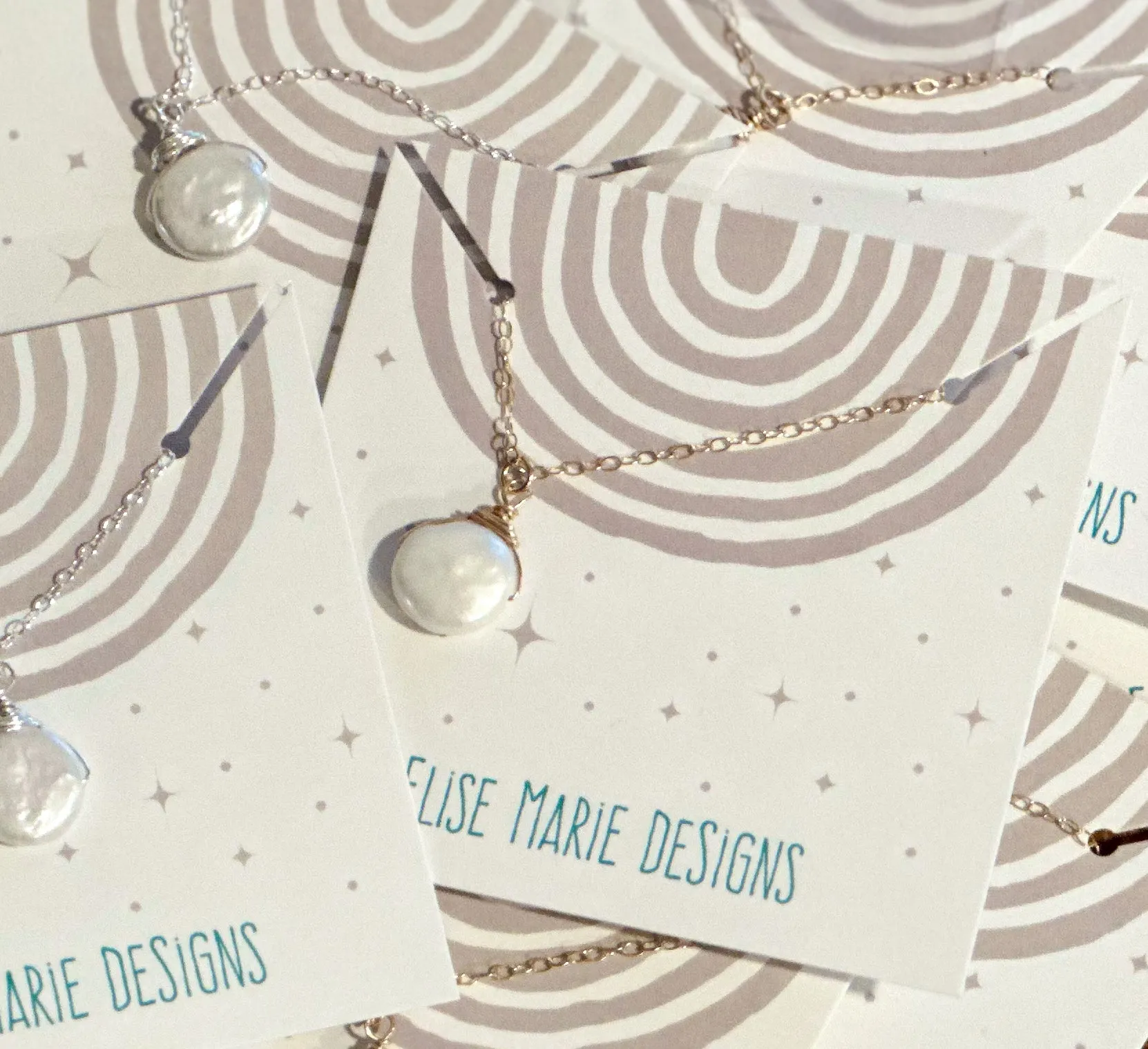 Simple Pearl Coin Necklace