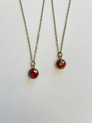 Simple Pendant Necklace featuring Padparadscha Luster or Scarlett Champagne