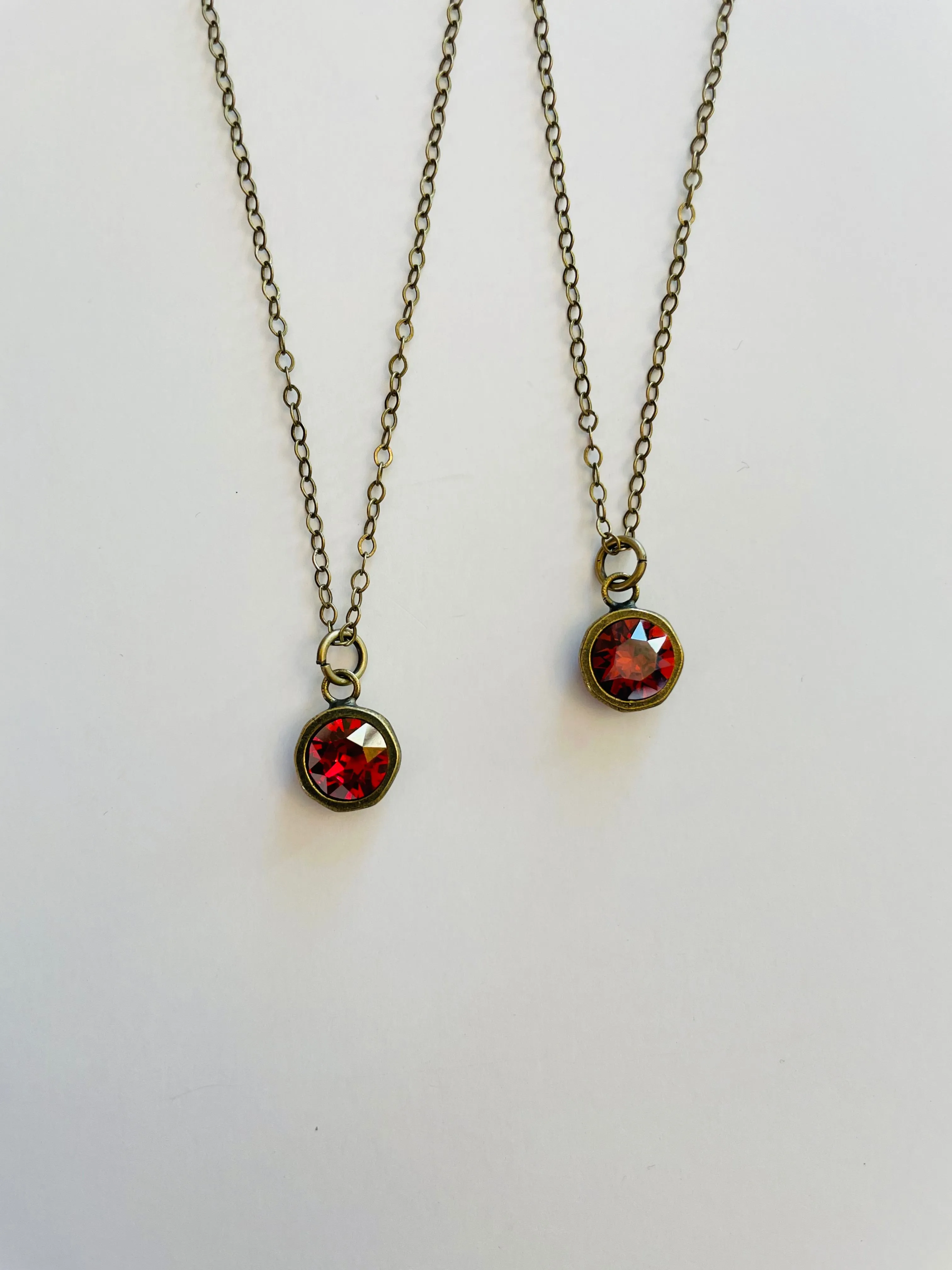 Simple Pendant Necklace featuring Padparadscha Luster or Scarlett Champagne