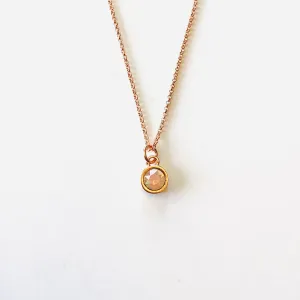 Simple Pendant Necklace in Rose Water Opal