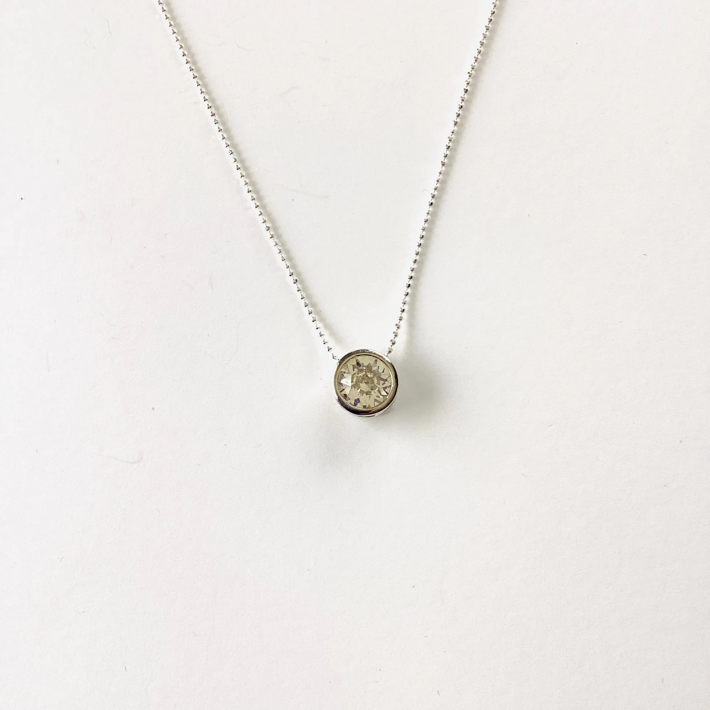 Simple Pendant Slide Necklace in Crystal