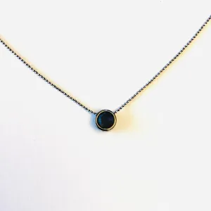 Simple Pendant Slide Necklace in Graphite Matte