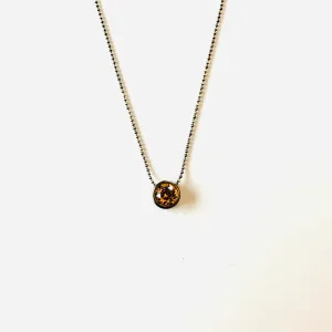 Simple Pendant Slide Necklace in Vintage Rose
