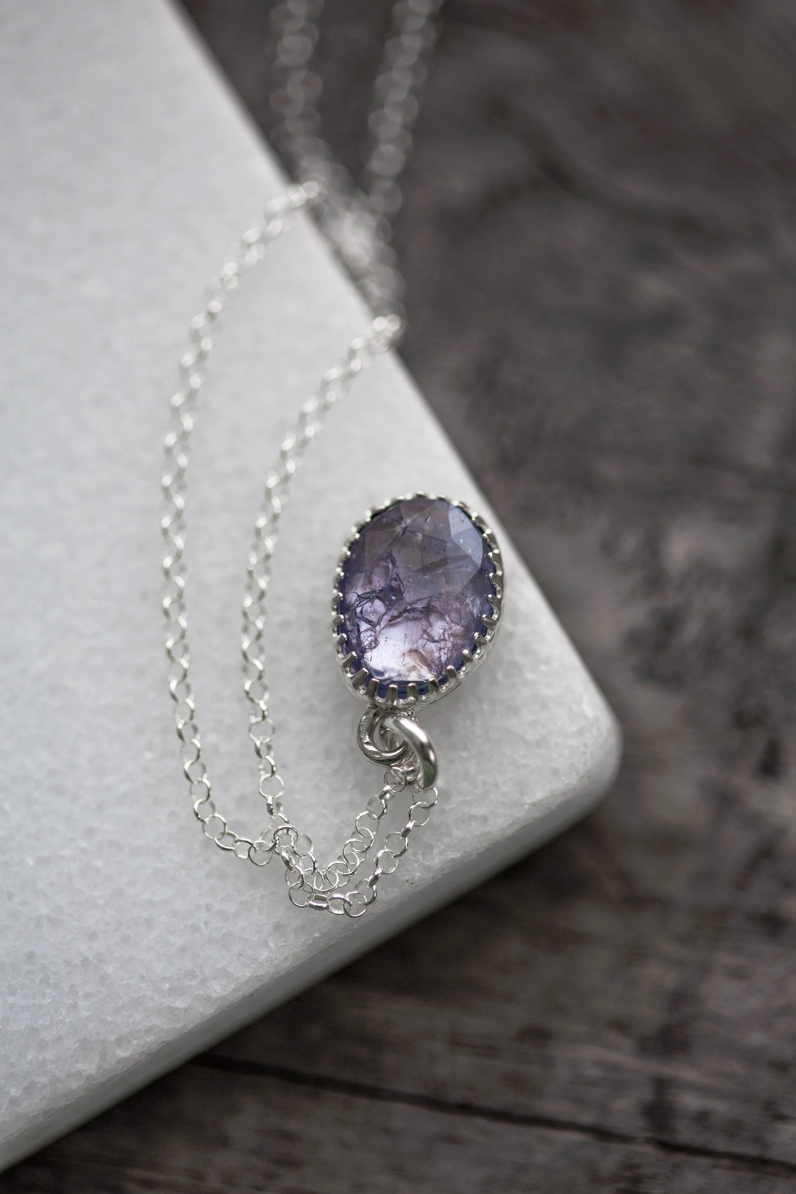 Simple Tanzanite Drop Necklace | #13
