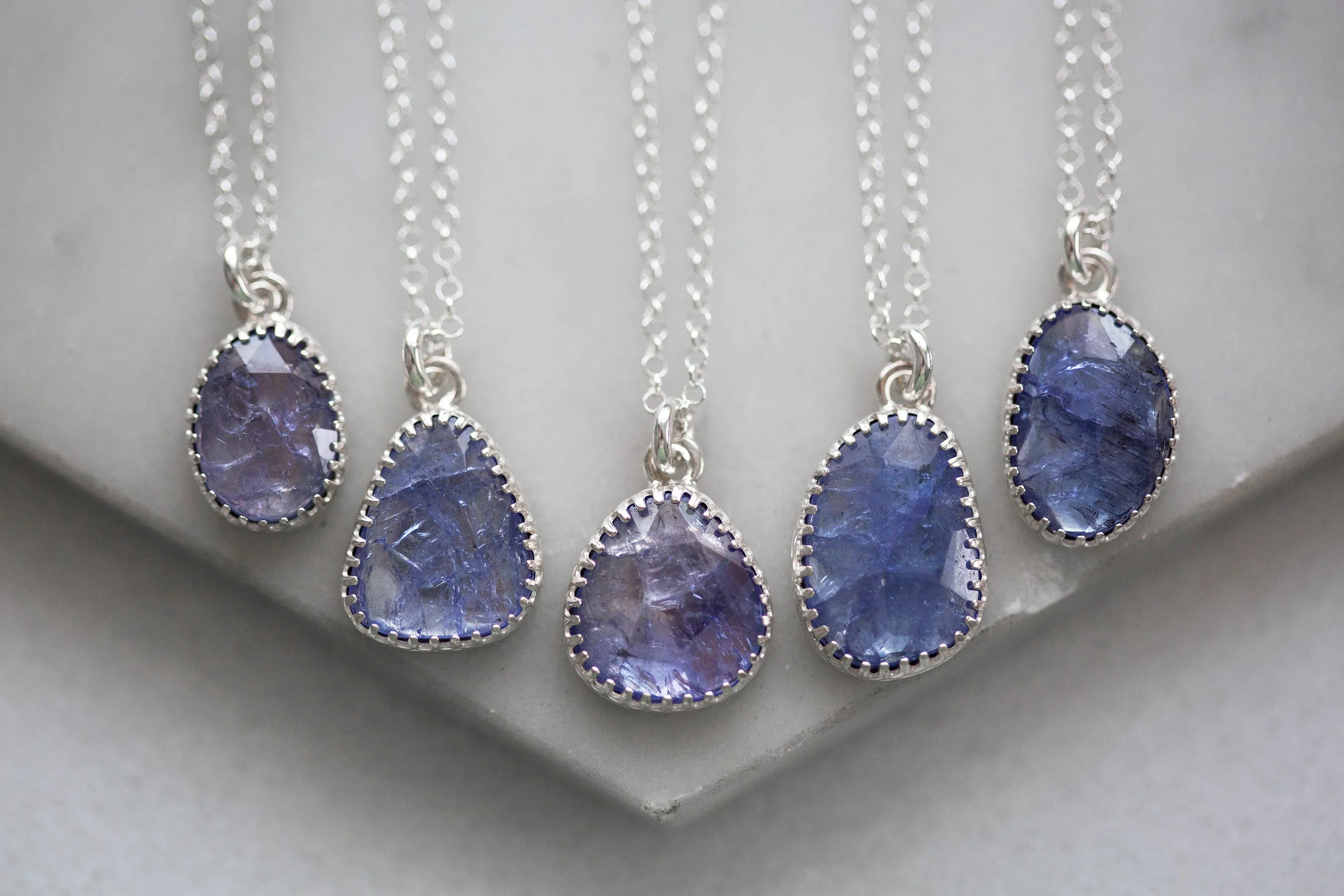 Simple Tanzanite Drop Necklace | #3