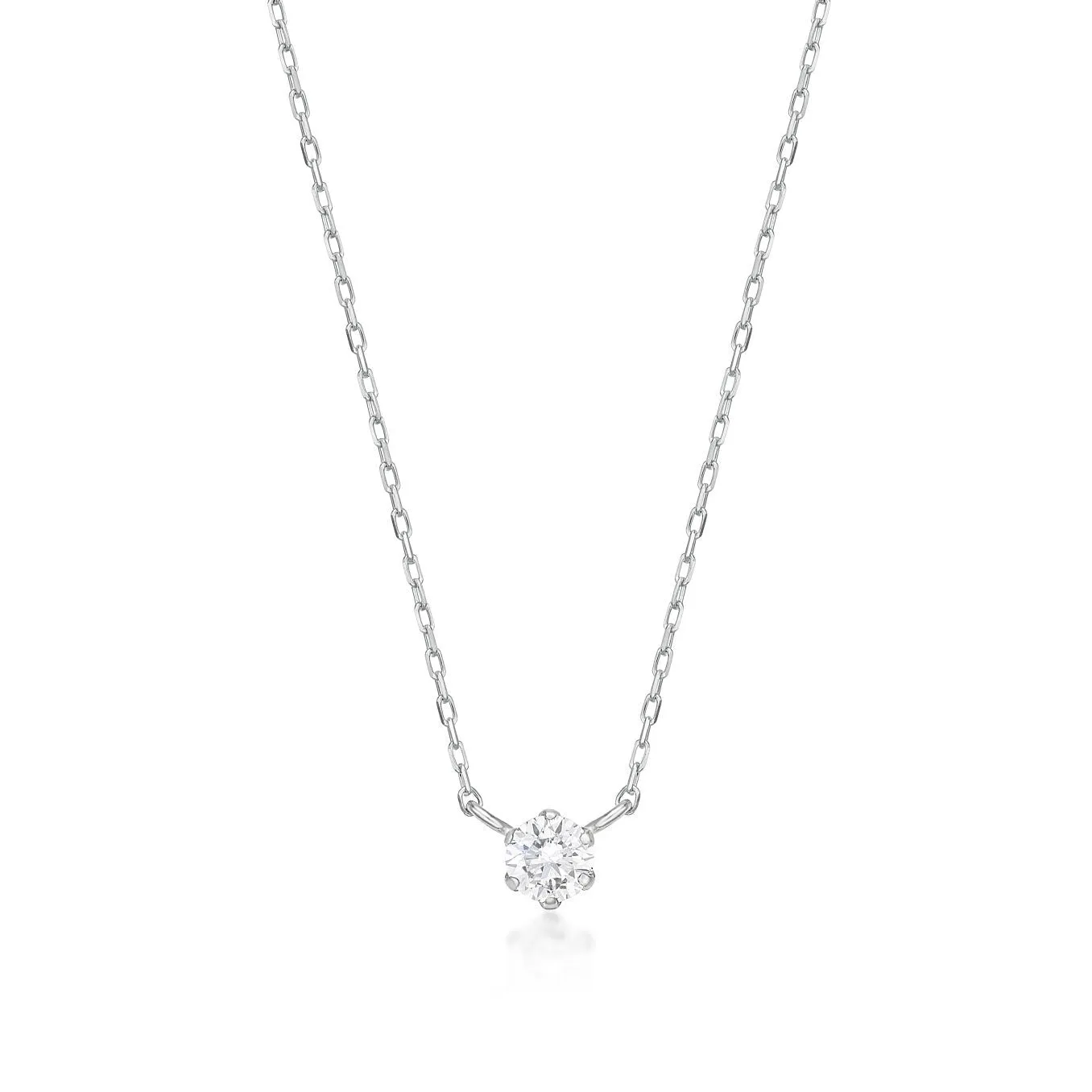 Single Dia Flat Loop Necklace 0.1ct