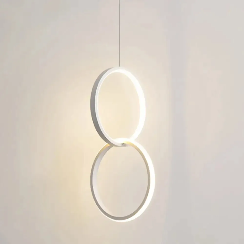 Sleek Metal LED Hanging Lamp Kit - Stylish Ring Pendant Light for Bedside Suspension