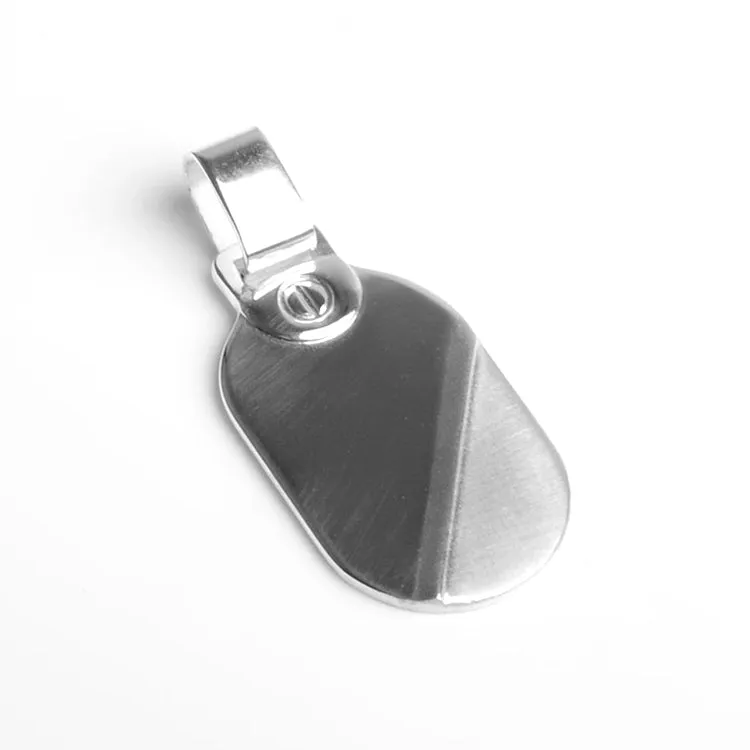 Sleek Silver Dog Tag Pendant
