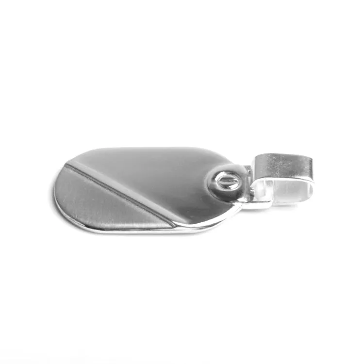 Sleek Silver Dog Tag Pendant