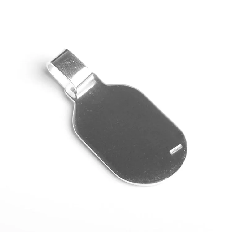 Sleek Silver Dog Tag Pendant