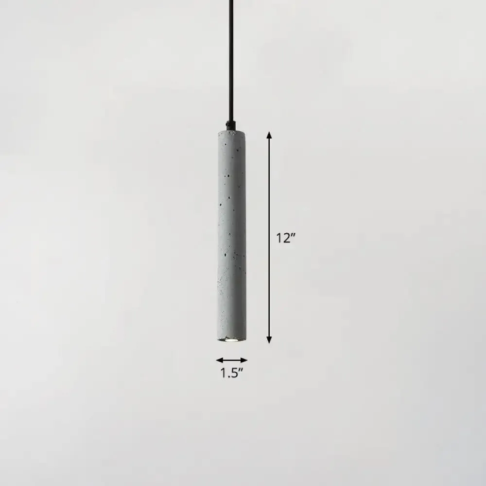 Sleek Terrazzo LED Suspension Light: Tubular Bedside Down Lighting Pendant with Simplicity Fixture