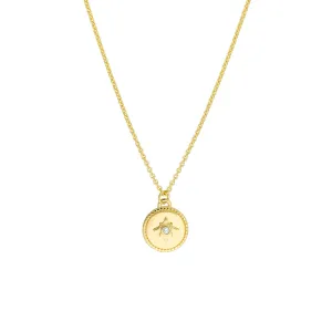 Small Star Medallion Necklace with Diamond