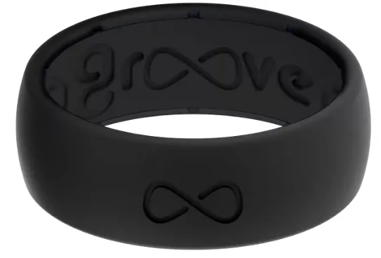 Solid Black Groove Ring