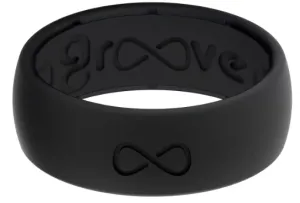 Solid Black Groove Ring