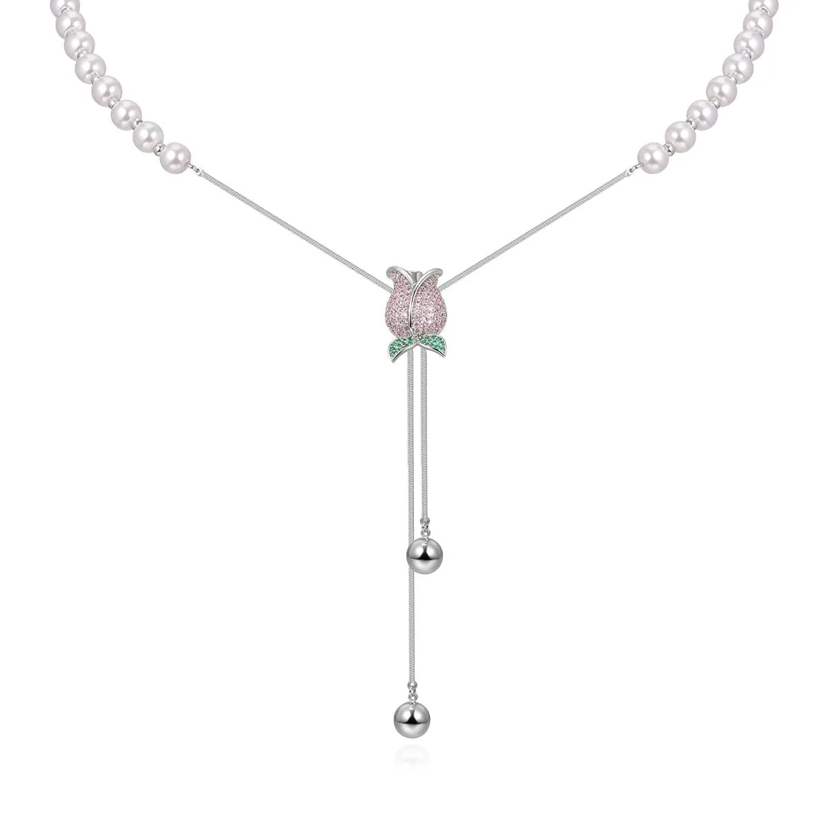 Solo Tulip Silver Long Chain