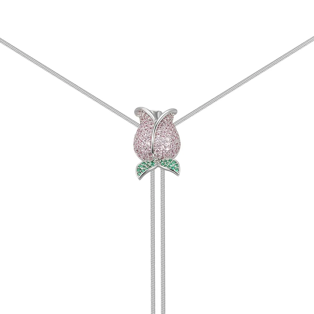 Solo Tulip Silver Long Chain