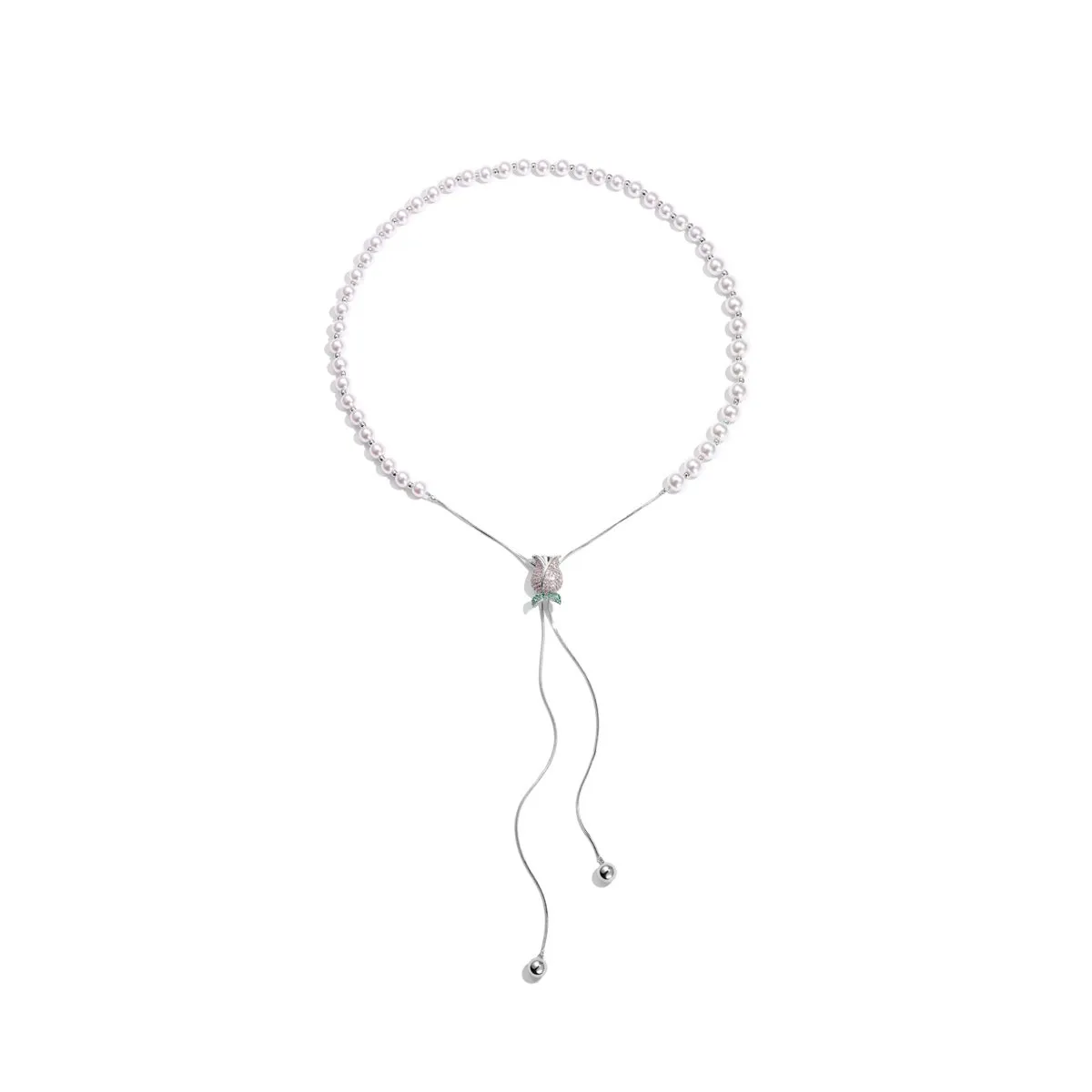 Solo Tulip Silver Long Chain